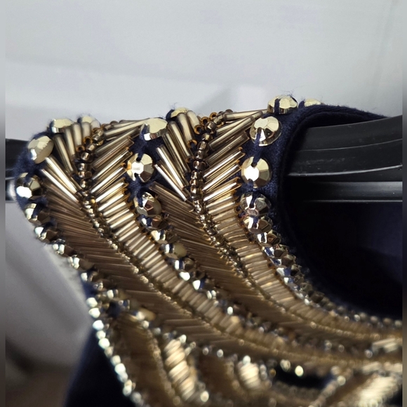 Lilly Pulitzer Carlton Shift Navy Dress with Embellished Neckline Size 6 - Picture 9 of 13